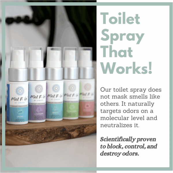 Mist N’ Go by Omaze Travel Bathroom Spray for Toilet Spray Odor Eliminator - Travel Toilet Spray for Bathroom Air Freshener Spray for Bathroom Deodorizer - Mix All, Travel Size (1Oz X5) - Image 3