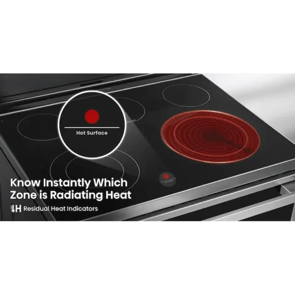 30-In Glass Top 5 Burners 5.8-Cu Ft Air Fry Convection Oven Freestanding Electric Range ( Stainless Steel ) - Image 16
