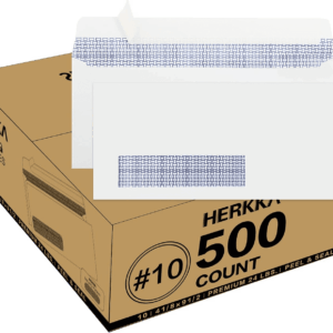 500 Pack #10 Single Left Window SELF Seal Security Envelopes, Designed for Quickbooks Invoices & Business Statements, Computer Printed Checks Peel and Seal Flap, Size 4-1/8 X 9-1/2 Inches, 24 LB