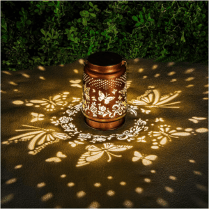 Solar Lanterns Outdoor Waterproof Butterfly Garden Decor Birthday Gifts for Women Mom Grandma, Hanging Solar Lights Metal Lantern Decoration outside for Yard, Patio, Backyard, Porch