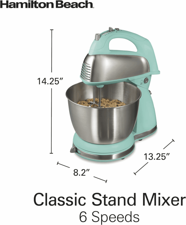 Classic Stand and Hand Mixer, 4 Quarts, 6 Speeds with Quickburst, Bowl Rest, 290 Watts Peak Power, Blue (64658) - Image 9