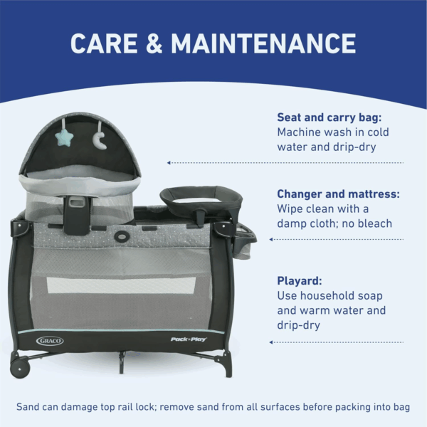 Pack N Play Travel Dome DLX Playard, Astin with Portable Bassinet and Integrated Storage Organizer - Image 8