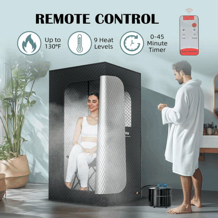 Sauna Box, Portable Sauna for Home, Large Sauna Tent with 3.0L Steamer for Full Body SPA, Easy Assembly Quick Heat-Up Sauna Experience - Image 8