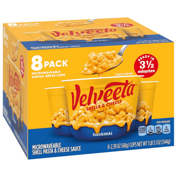 Shells & Cheese Original Microwaveable Shell Pasta & Cheese Sauce, 8 Ct Box, 2.39 Oz Cups - Image 8