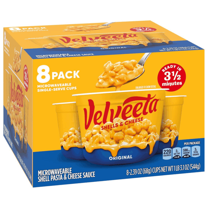 Shells & Cheese Original Microwaveable Shell Pasta & Cheese Sauce, 8 Ct Box, 2.39 Oz Cups - Image 8