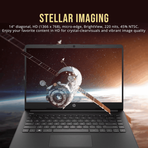Stream 14" HD Brightview Laptop, Intel Celeron N4120, 16GB RAM, 288GB Storage (128GB Emmc + 160GB Docking Station Set), Intel UHD Graphics, 720P Webcam, Wi-Fi, 1 Year Office 365, Win 11 S, Black - Image 4