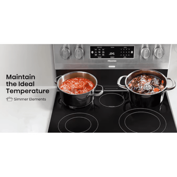 30-In Glass Top 5 Burners 5.8-Cu Ft Air Fry Convection Oven Freestanding Electric Range ( Stainless Steel ) - Image 15