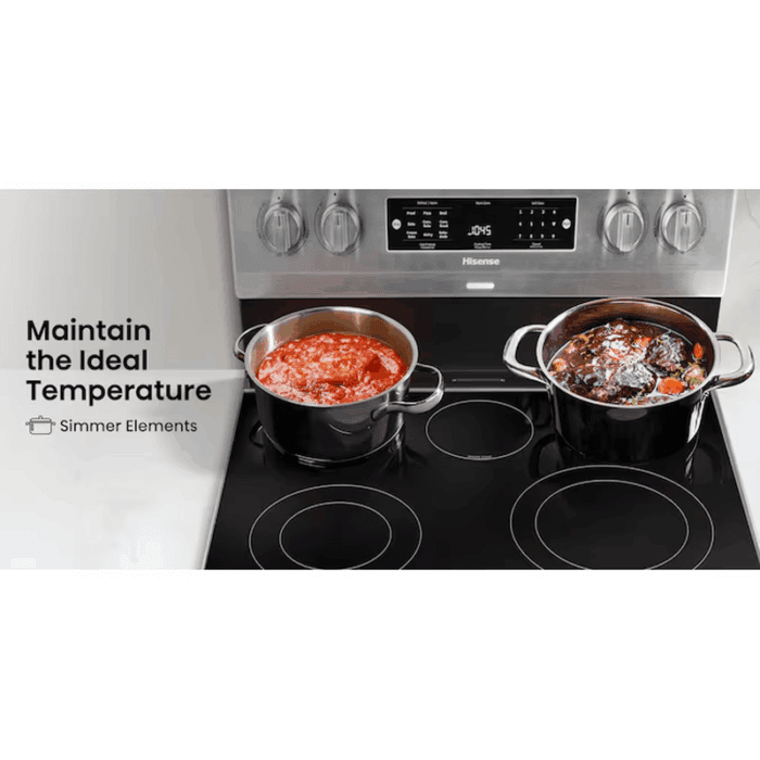 30-In Glass Top 5 Burners 5.8-Cu Ft Air Fry Convection Oven Freestanding Electric Range ( Stainless Steel ) - Image 15