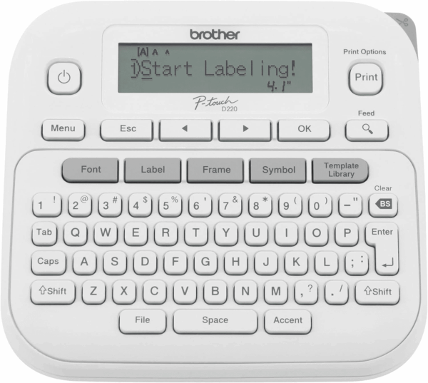 P-Touch PTD220 Home/Office Everyday Label Maker | Prints Tze Label Tapes up to ~1/2 Inch White