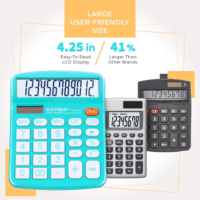 Desktop Calculator 12 Digit with Large LCD Display and Sensitive Button, Solar and Battery Dual Power, Standard Function for Office, Home, School, CD-2786 (Light Blue) - Image 6