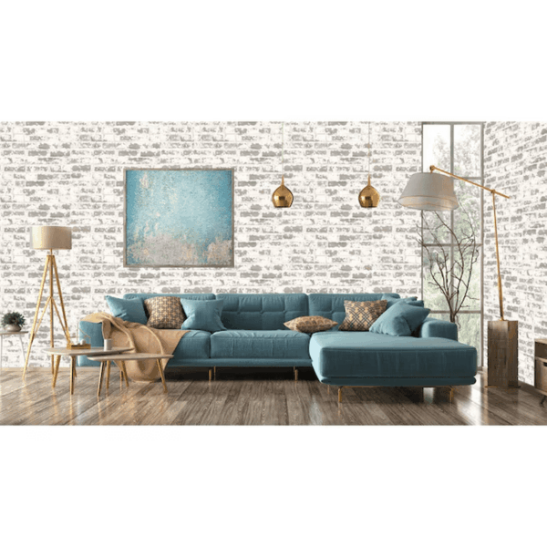 48-In X 96-In Embossed White MDF Wall Panel Faux Brick - Image 11