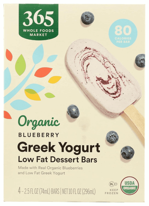 , Frozen Yogurt Greek Blueberry Organic, 2.5 Fl Oz, 4 Pack