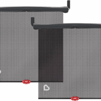 Brica Sun Safety Car Window Shade with Heat Alert, Helps Block UVA/UVB Rays, 2 Pack, Black