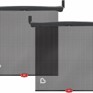 Brica Sun Safety Car Window Shade with Heat Alert, Helps Block UVA/UVB Rays, 2 Pack, Black
