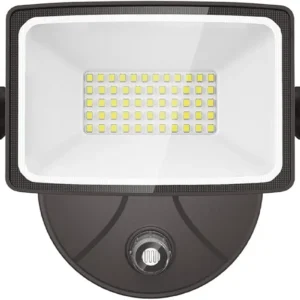 60W LED Dusk to Dawn Outdoor Lighting, 6000LM Exterior Flood Light, IP65 Waterproof Outdoor 3 Adjustable Heads Photocell Security Lights Fixture, 6500K Floodlights for Garage, Patio, Yard