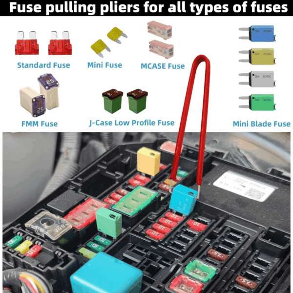 Relay Puller Pliers Relay and Fuse Remover Tool, Automotive Relay FMM Fuses Puller Tool, Car Vehicle Battery Terminal Wiper Remover - Image 3
