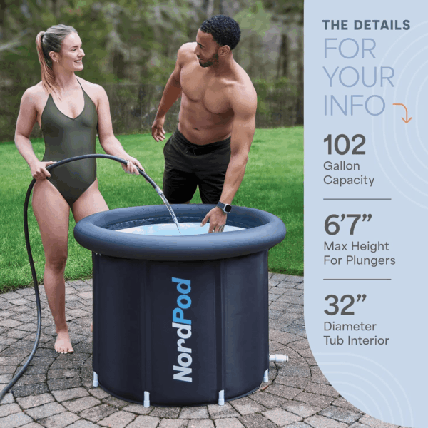 Nordpod Recovery Ice Tub – Portable Cold Plunge Tub for Athletes, Ice Bath for Recovery & Therapy – Outdoor/Indoor Use, All-Weather Lid, XL Size – Holds up to 102 Gallons - Image 7