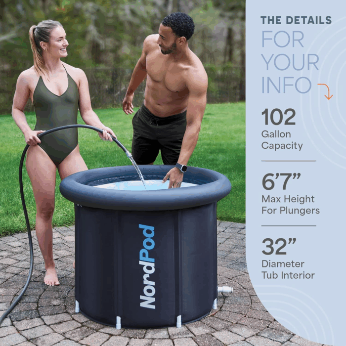 Nordpod Recovery Ice Tub – Portable Cold Plunge Tub for Athletes, Ice Bath for Recovery & Therapy – Outdoor/Indoor Use, All-Weather Lid, XL Size – Holds up to 102 Gallons - Image 7