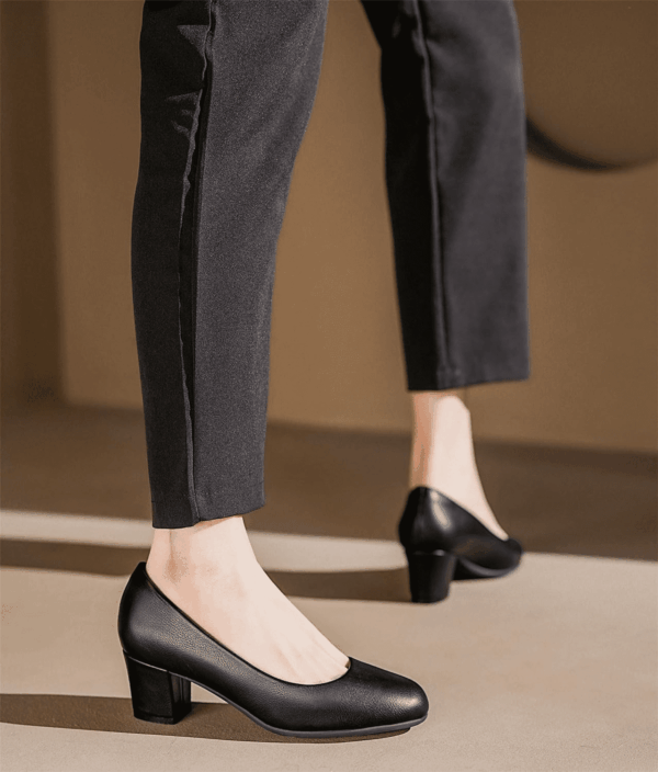 2 Inch Low Block Heel Pumps for Women round Closed Toe Chunky Heels Comfortable Dress Shoes Office Work Formal - Image 2