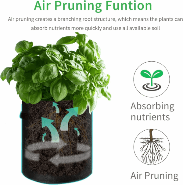 4 Pack Potato Grow Bags 10 Gallon with Flap, Heavy Duty Fabric with Handle and Harvest Window, Non-Woven Planter Pot Plant Garden Bags to Grow Vegetables Tomato, Black - Image 2