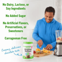 Organic Vegan Protein Powder, Creamy Chocolate Fudge - 21G Plant Protein, 6G Prebiotic Fiber, Low Net Carb, No Lactose Ingredients, No Added Sugar, Non-Gmo, for Shakes & Smoothies, 2.03 Lb - Image 5