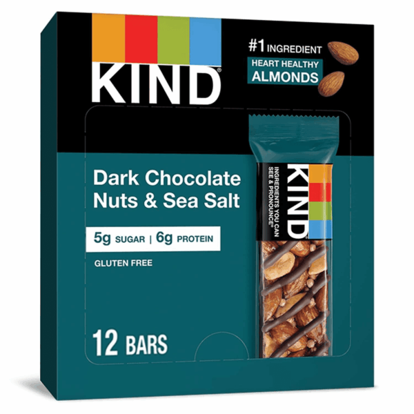 Snack Bars, Dark Chocolate Nuts & Sea Salt, 5G Sugar | 6G Protein, Gluten Free Bars, 1.4 OZ, 12 Count - Image 2