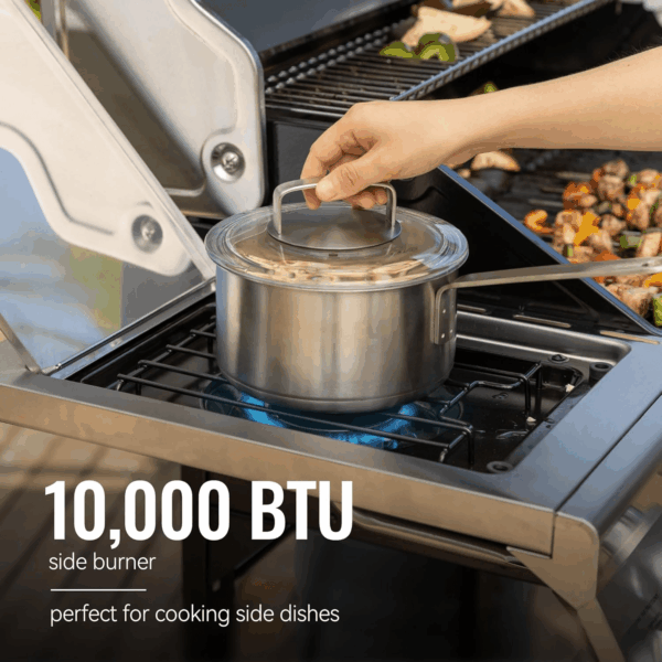 GA5401T 5-Burner Propane Gas Grill with Sear Burner and Side Burner, Stainless Steel BBQ Grill with 632 Sq. In. Grilling Area for Outdoor Barbecue Cooking, 64,000 Btus, Silver - Image 4
