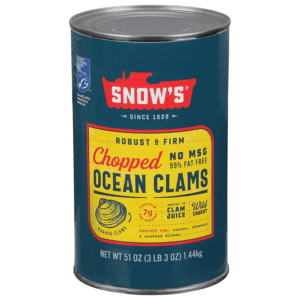Ocean Chopped Clams Canned, 51 Oz Can - 7G Protein per Serving - Gluten Free, No MSG, 99% Fat Free - Great for Pasta & Seafood Recipes