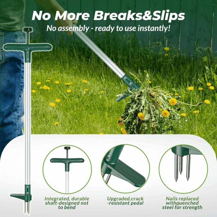 Weed Puller, Stand up Weeder Hand Tool, Long Handle Garden Weeding Tool with 3 Claws, Hand Weed Hound Weed Puller for Dandelion, Standup Weed Root Pulling Tool and Picker, Grabber (1 Pack) - Image 5
