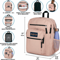 Laptop Backpack - Computer Bag with 2 Compartments, Ergonomic Shoulder Straps, 15” Laptop Sleeve, Haul Handle - Black - Image 6