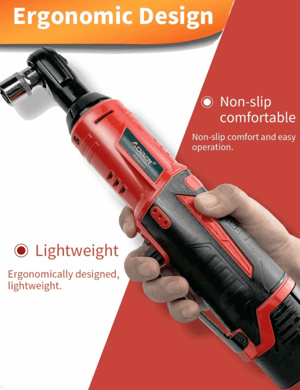 Cordless Electric Ratchet Wrench Set, 3/8" 12V Power Ratchet Tool Kit with 2 Packs 2000Mah Lithium-Ion Battery and Charger - Image 5