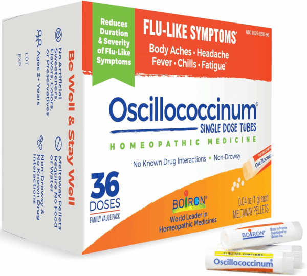 Oscillococcinum Homeopathic Medicine for Flu-Like Symptoms, White, 36 Count