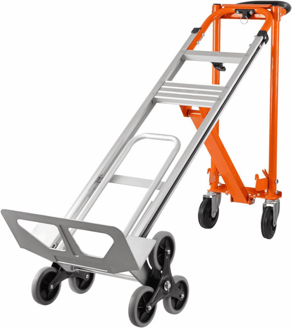 3In1 Aluminum Hand Truck 880 Lb Capacity, Stair Climbing Cart Utility Cart Converts from Hand Truck Dolly to Platform Cart 3 Positions for Transport & Moving with 10" Rubber Wheels - Image 8