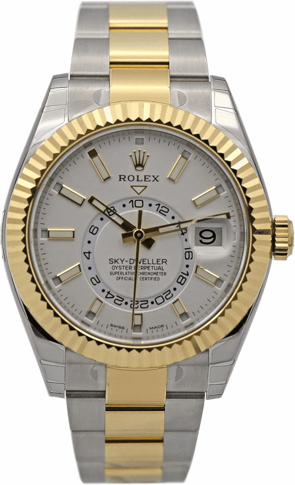 Sky-Dweller Automatic Men’S 18K Yellow Gold White Dial Oyster Watch 326933