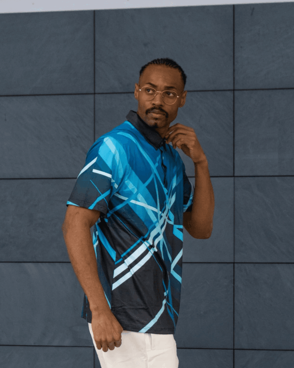 Mens Golf Shirt Dry Fit Athletic Polo Shirts Moisture Wicking Performance 3D Print Short Sleeve - Image 4