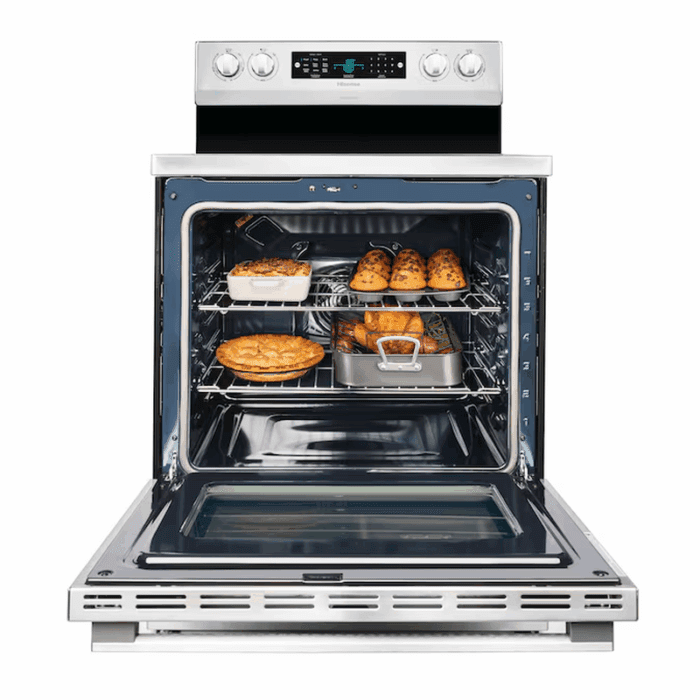 30-In Glass Top 5 Burners 5.8-Cu Ft Air Fry Convection Oven Freestanding Electric Range ( Stainless Steel ) - Image 2