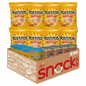 Tortilla Chips Chip & Salsa Pack, 3Oz  Crispy Rounds & 3.8Oz Medium Salsa (16 Count)