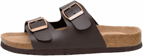Lane Cork Footbed Sandals for Women – Comfortable Double Buckle Slip-On with Genuine Suede Footbed & Arch Support Slides for Women Footwear - Image 6