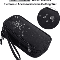 Electronics Travel Organizer, Tech Accessories Pouch Bag for Cables/Charger & Cords/Power Bank/Magic Mouse/Earphone (Small, Black) - Image 4