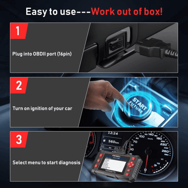 Car Scanner NT604 Elite OBD2 Scanner ABS SRS Transmission, Check Engine Code Reader for Cars and Trucks, Diagnostic Scan Tool with SRS Airbag, Automotive Diagnostic Tool with Live Data - Image 2