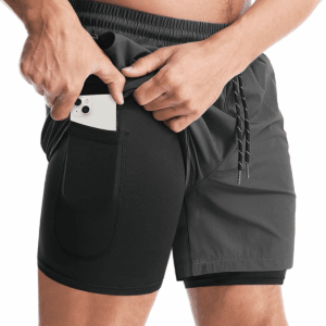 Men'S 2 in 1 Running Shorts - 5" Workout Gym Athletic Shorts Quick Dry Lightweight Training Shorts with Pockets