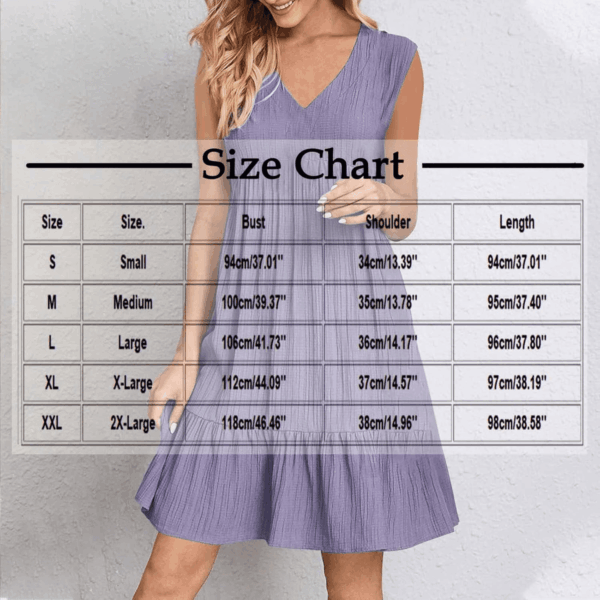 Womens Summer Dress Sleeveless V Neck Mini Dresses Fashion Casual Flowy Boho Ruffle a Line Swing Sundress 2025 - Image 3