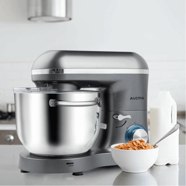 Stand Mixer,6.5-Qt 660W 6-Speed Tilt-Head Food Mixer, Kitchen Electric Mixer with Dough Hook, Wire Whip & Beater (6.5QT, Gray) - Image 6