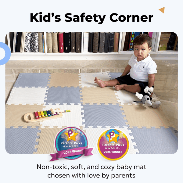 Foam Floor Tiles for Kids - Non-Toxic Comfortable Baby Play Mat and Interlocking Foam Tiles, Fits with 50X50 Playpen Mat for Crawling & Development, Soft Play Mat for Babies 6-12 Months - Image 3