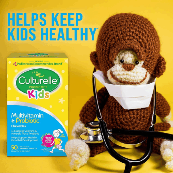 Kids Complete Chewable Multivitamin + Probiotic for Kids, Ages 3+, 50 Count, Digestive Health, Oral Health & Immune Support - with 11 Vitamins & Minerals, Including Vitamin C, D3 & Zinc - Image 7