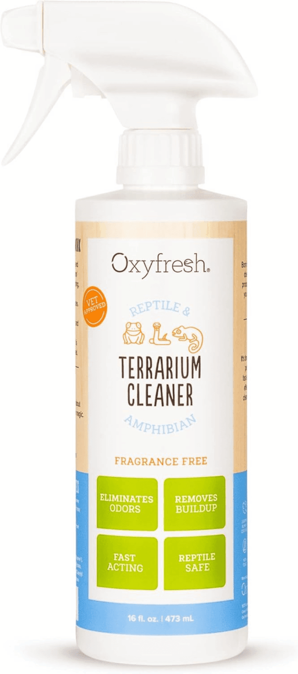 Premium Terrarium Cleaner – Professional Amphibian and Reptile Terrarium Smell Eliminator – Safe & Quickly Removes Waste & Odors – Streak Free Glass – Bleach Free