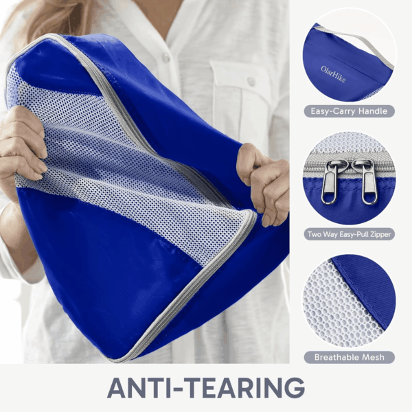 ALL INCLUDED 10 Set Durable Packing Cubes for Suitcases, Essentials for Travel, UPGRADED Anti-Tear Stitching, NEW Improved Luggage Packing Organizers for Travel Accessories (Klein Blue) - Image 4