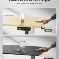 Electric Standing Desk, Adjustable Height Stand up Desk, 48 X 24 Inches Sit Stand Home Office Desk, Computer Desk, Maple - Image 5