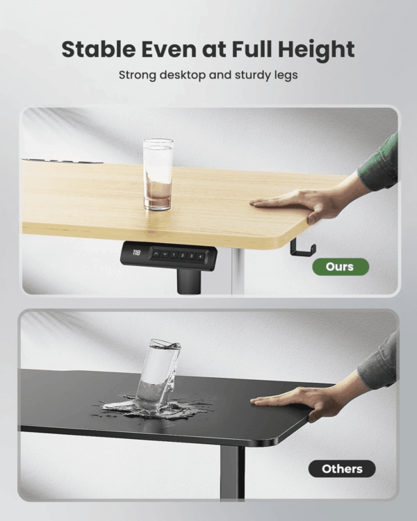 Electric Standing Desk, Adjustable Height Stand up Desk, 48 X 24 Inches Sit Stand Home Office Desk, Computer Desk, Maple - Image 5