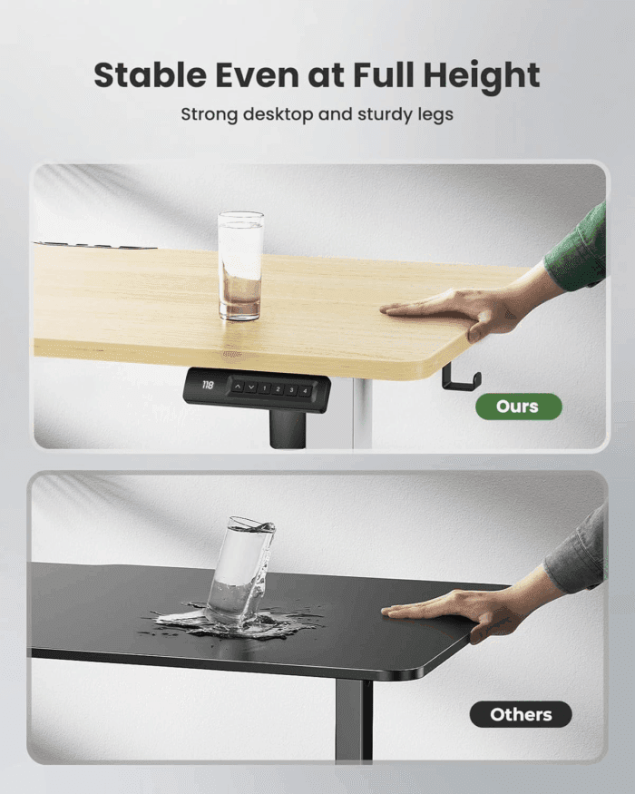Electric Standing Desk, Adjustable Height Stand up Desk, 48 X 24 Inches Sit Stand Home Office Desk, Computer Desk, Maple - Image 5